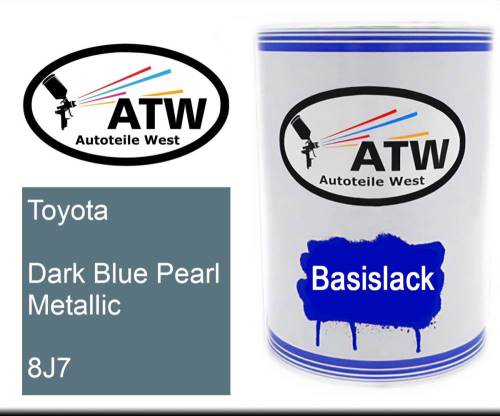 Toyota, Dark Blue Pearl Metallic, 8J7: 500ml Lackdose, von ATW Autoteile West.